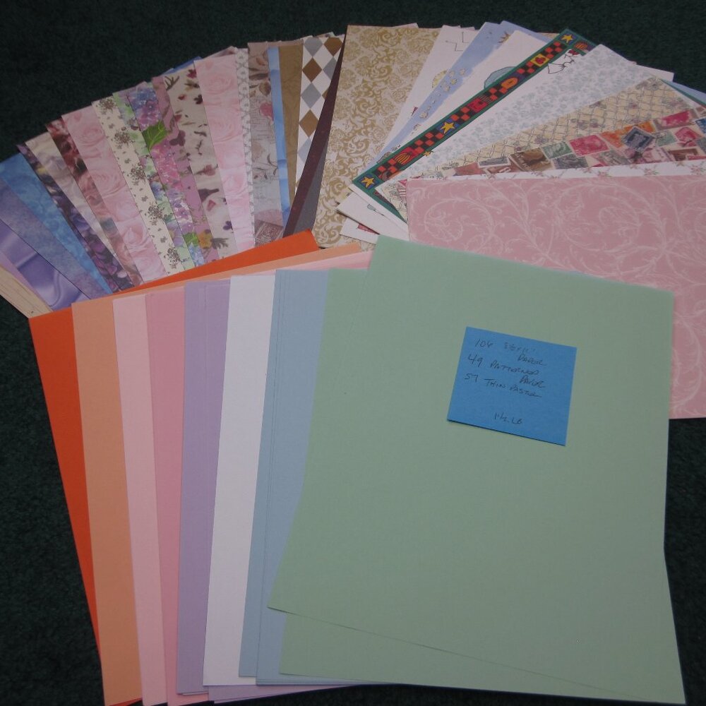 106 Sheets 8 1/2"x11" Patterned Pastel Paper Cards Crafts Scrapbooking